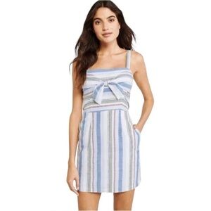 Abercrombie & Fitch Striped Tie Front Mini Sundress With Pockets Sz XL
